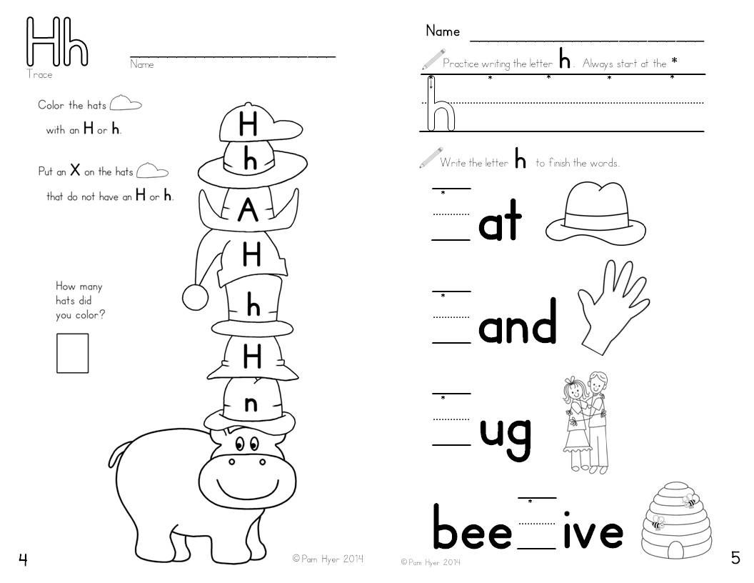 Kindergarten Letter Worksheets H