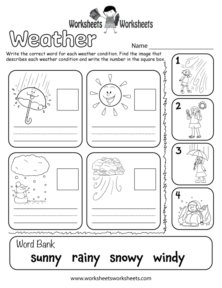 Printable Weather Worksheets Pdf
