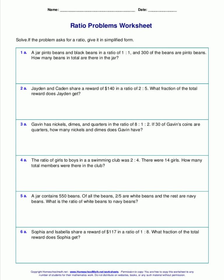 Proportion Word Problems Worksheet 2 Answer Key