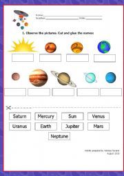 Planets Worksheet