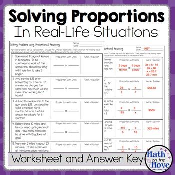 Solving Proportions Worksheet Word Problems