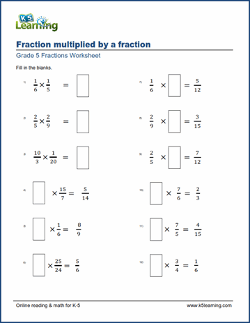 K5 Learning Grade 4 Multiplication