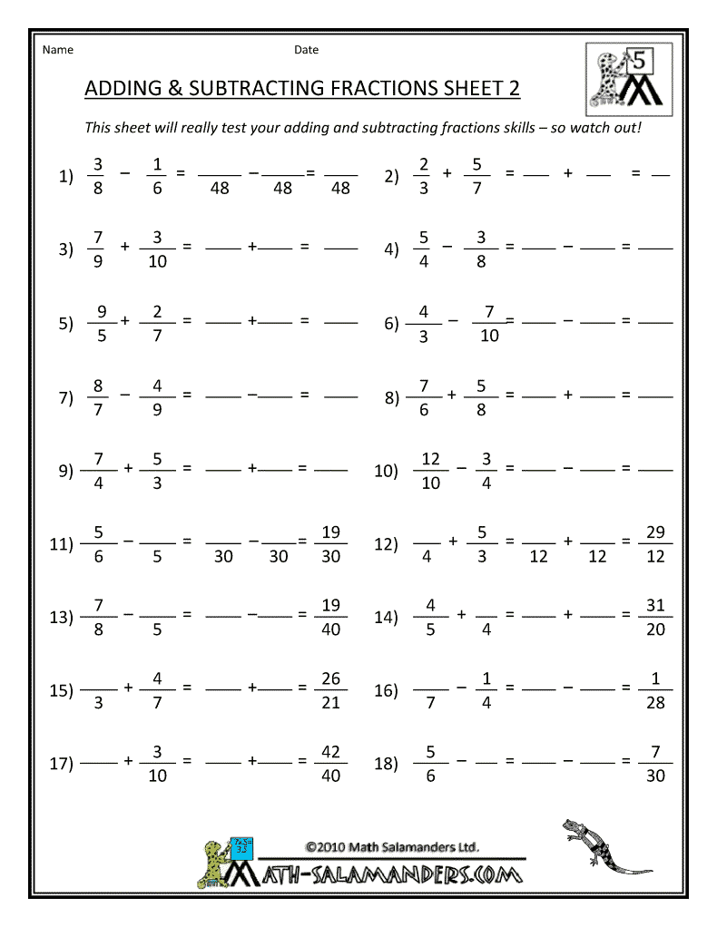 Multiplying Fractions Worksheets Printable