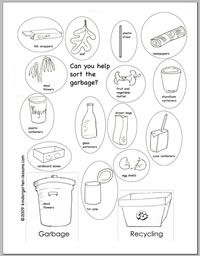 Recycling Worksheets For Kids