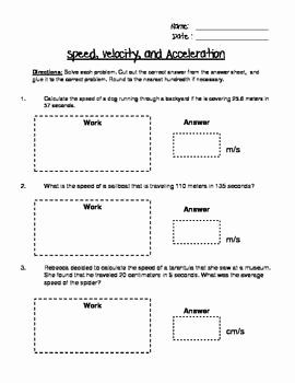 Acceleration Worksheet