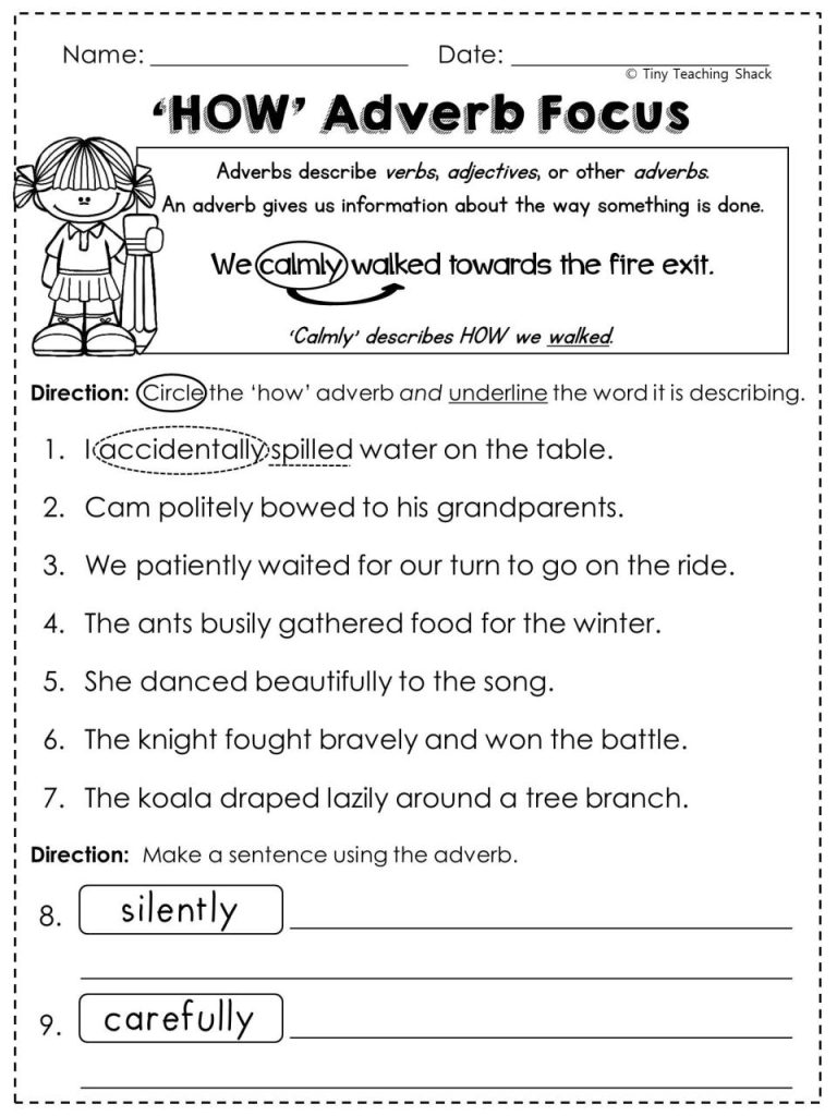 2nd Grade Verbs Worksheets For Grade 1 And 2