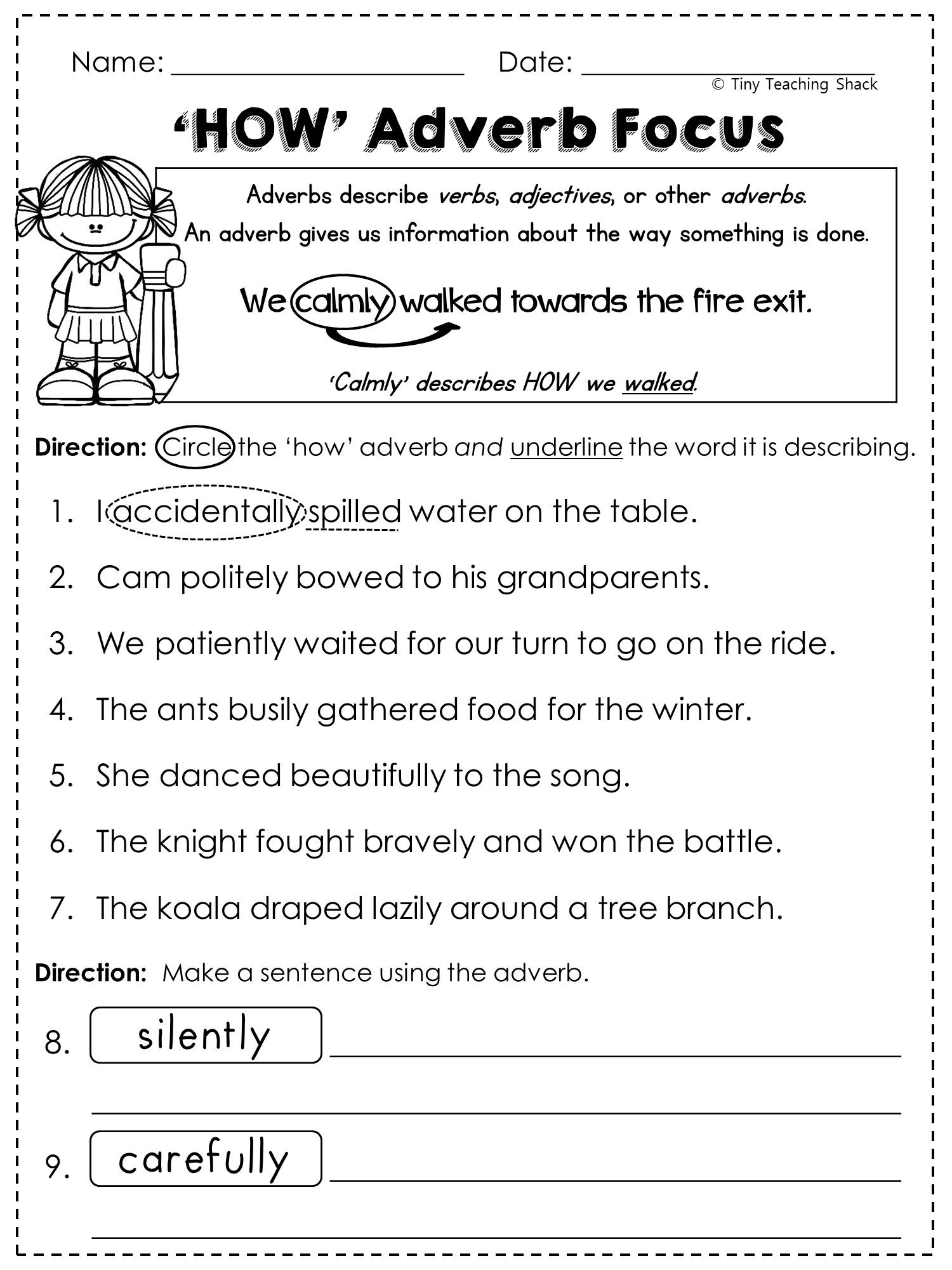 2nd Grade Adverbs Worksheet For Grade 2