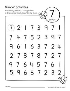 Number Preschool Activities Worksheets