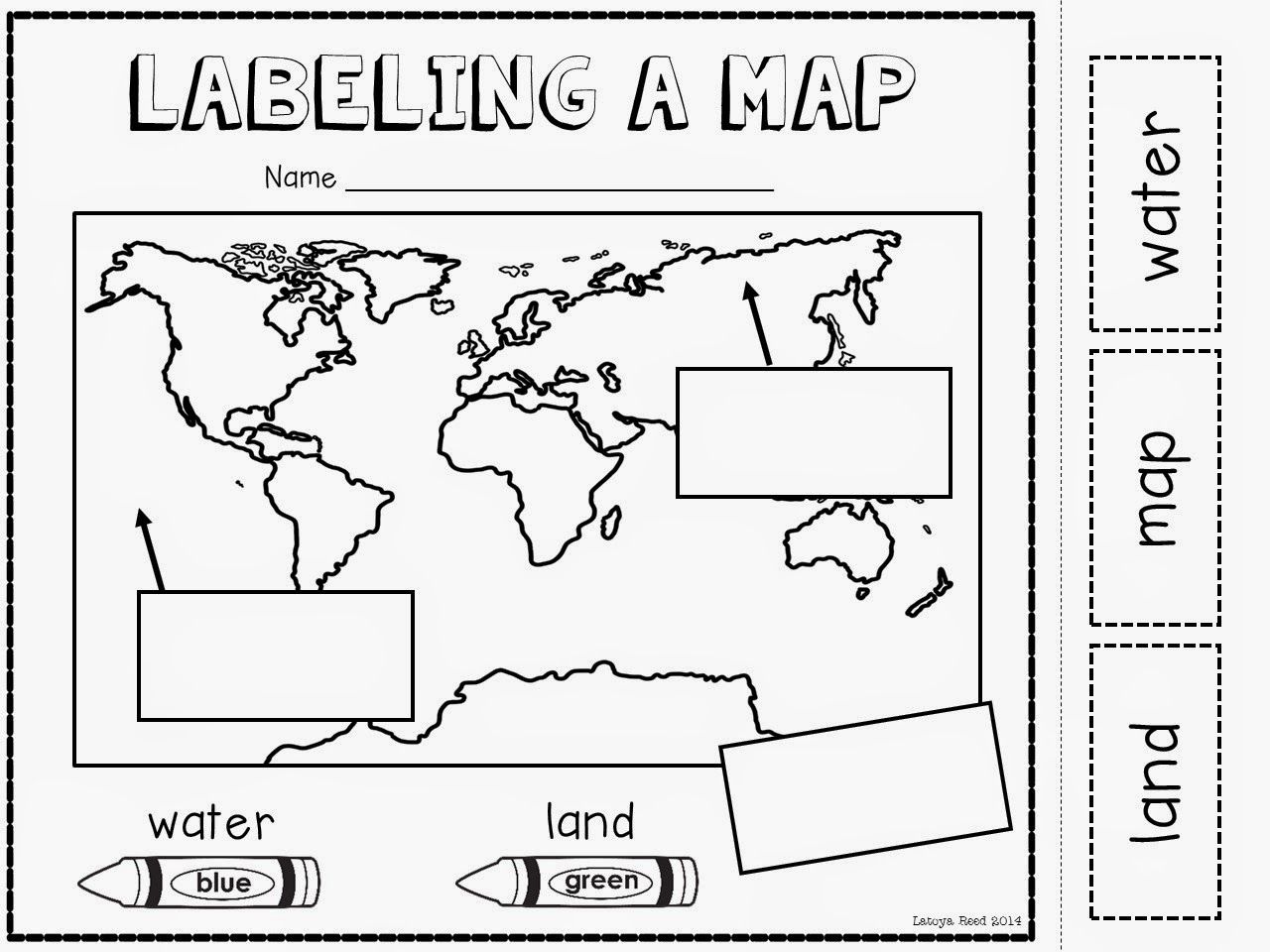 1st Grade World Map Worksheet For Kids