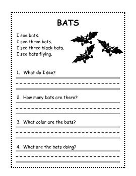 1st Grade Halloween Reading Comprehension Worksheets