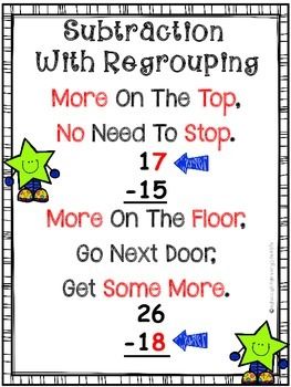 Double Digit Subtraction With Regrouping Poem