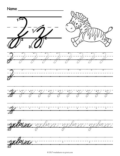 Cursive Writing Worksheets A To Z
