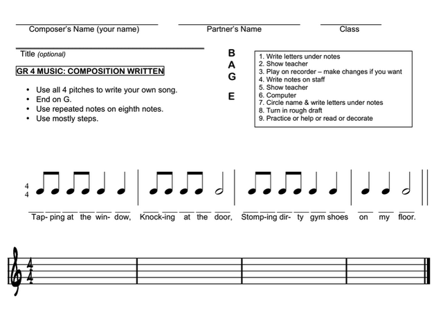 Music Worksheets For 3rd Grade