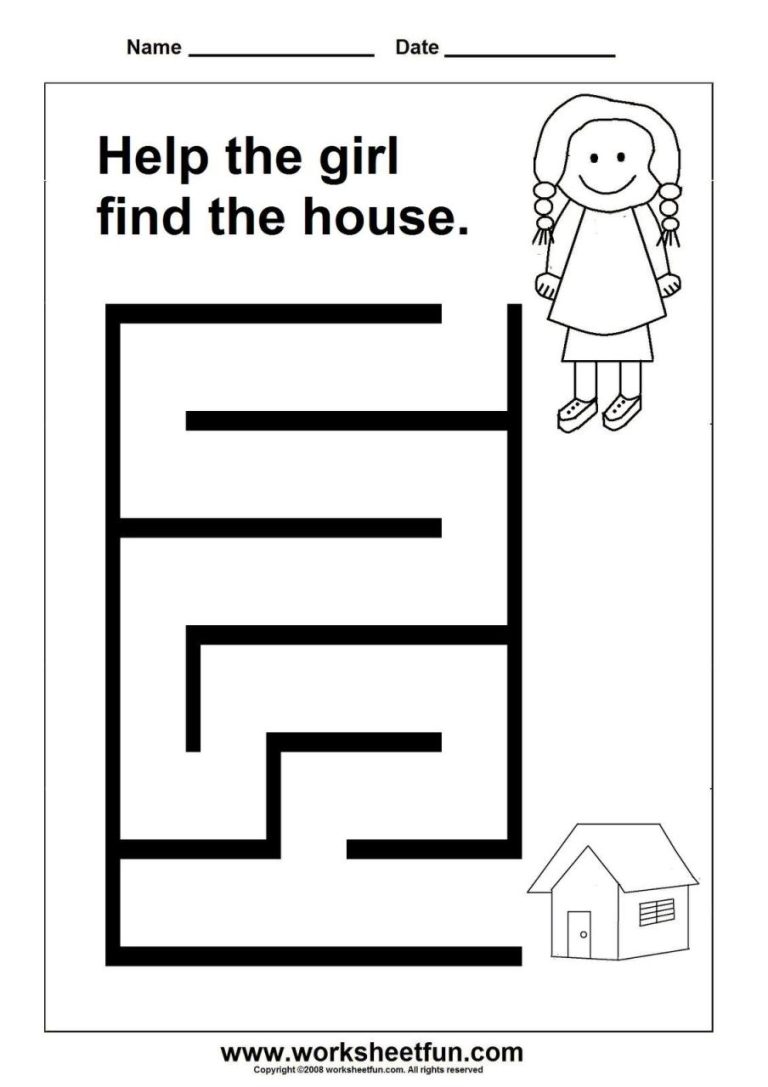 Maze Worksheets For Preschoolers