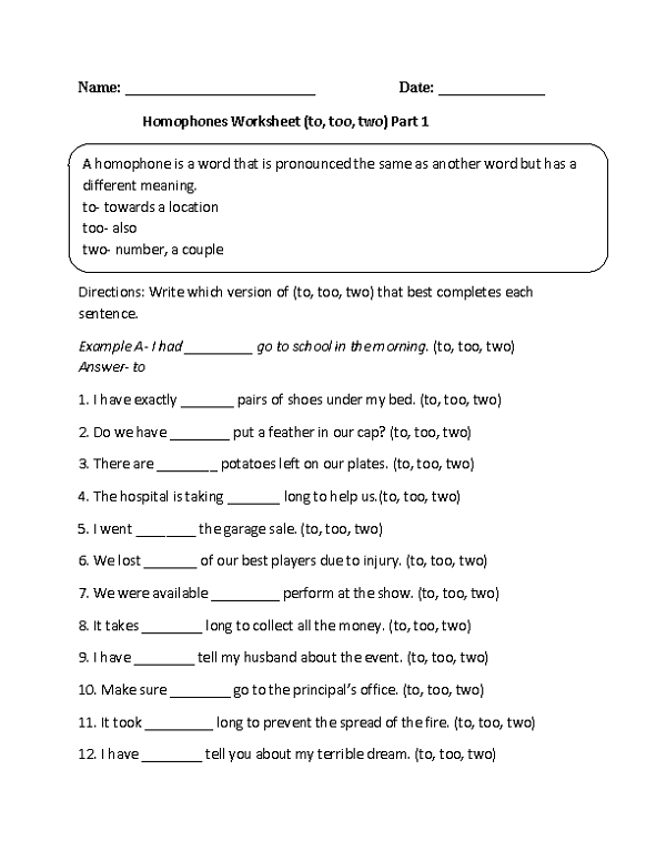 Language Worksheets