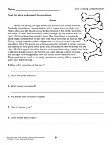 4th Grade Reading Comprehension Worksheets Multiple Choice With Answers