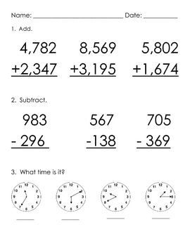 4th Grade Adding And Subtracting Time Worksheets Grade 4