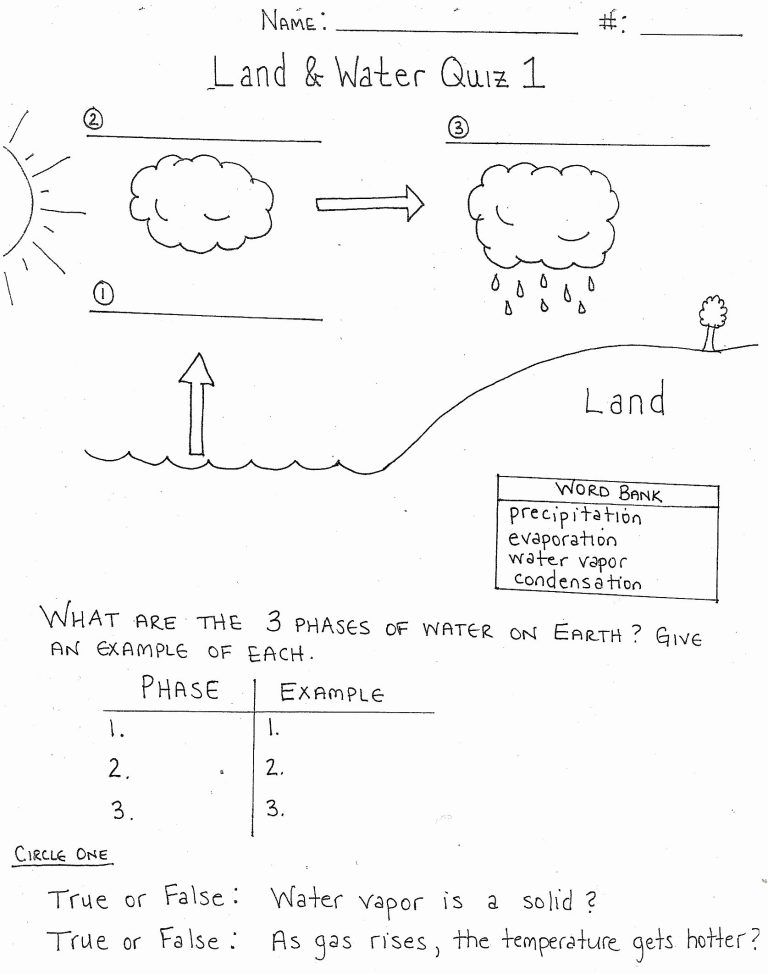 Water Cycle Worksheet 3rd Grade