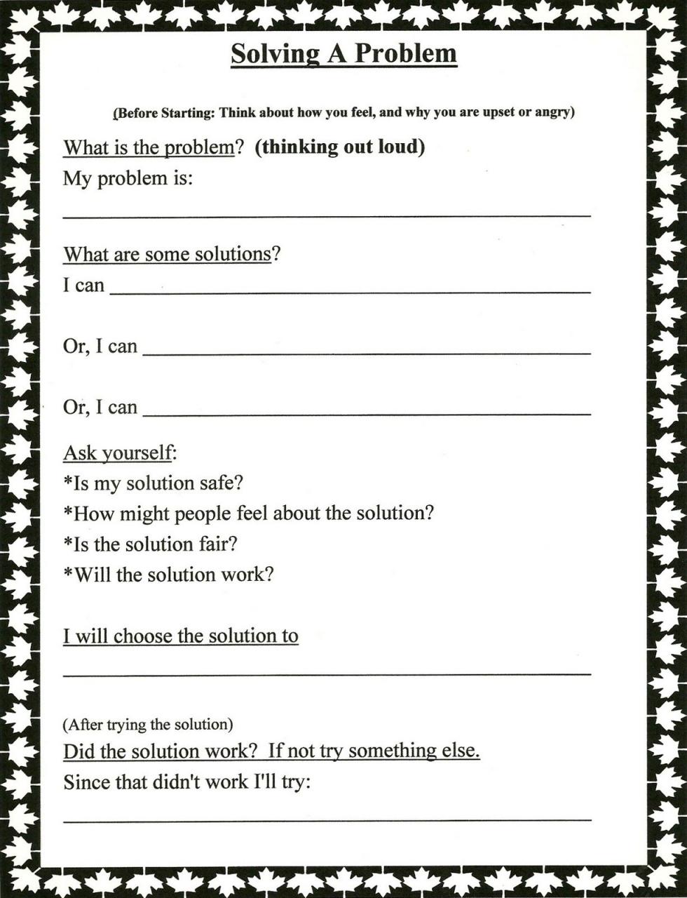 problem solving scenarios for adults worksheets