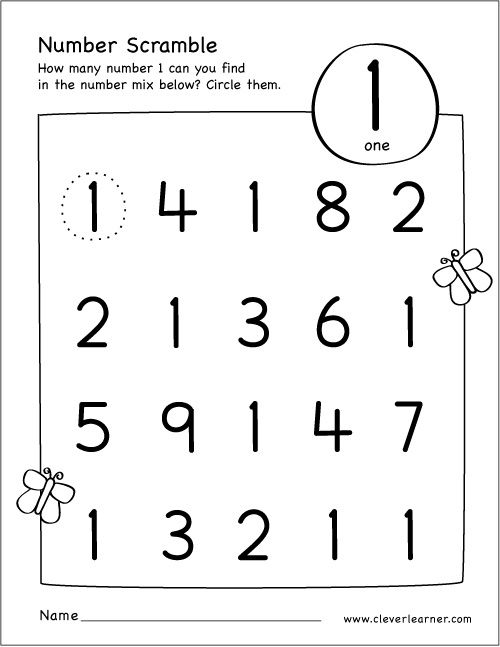 Printable Preschool Worksheets Age Number 3