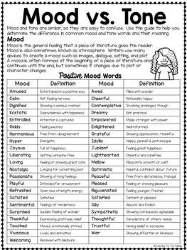 Tone And Mood Worksheets 6th Grade