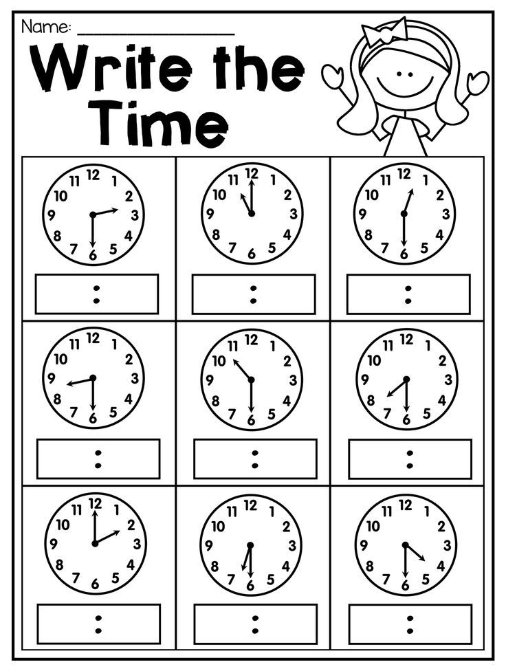1st Grade Kindergarten Telling Time Worksheets