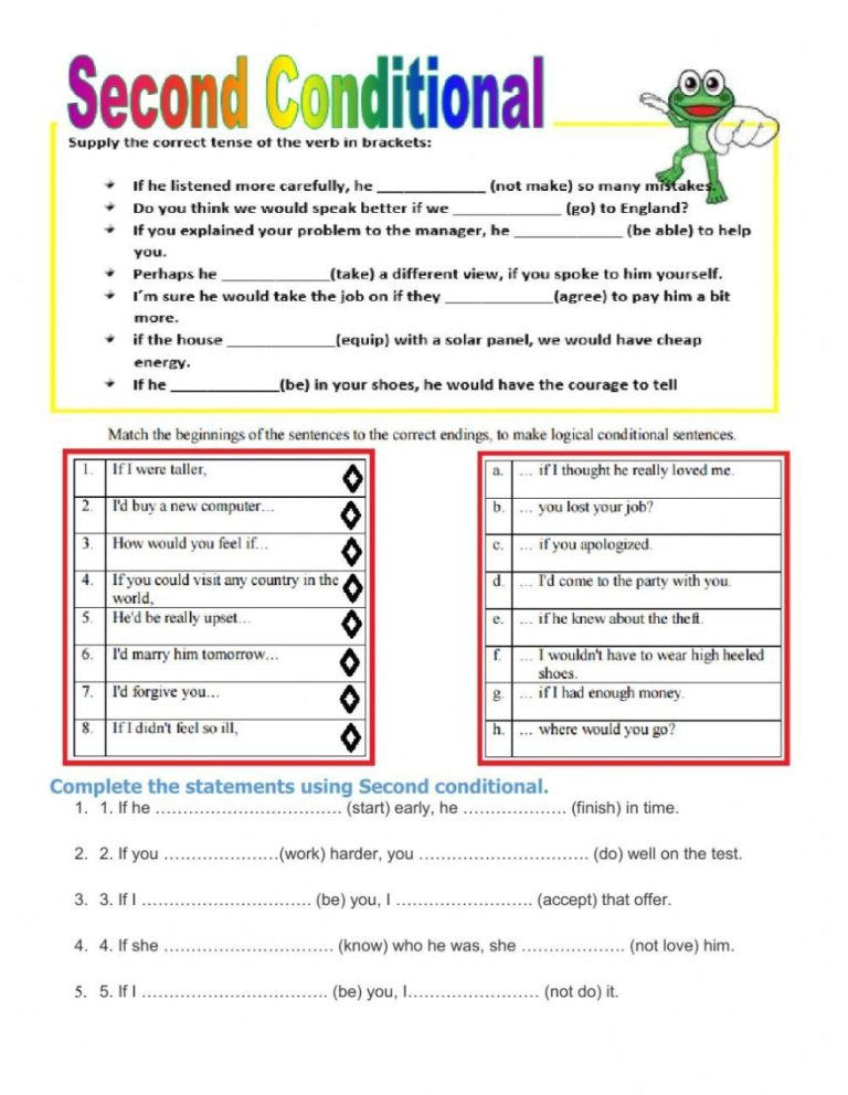 First And Second Conditional Worksheet