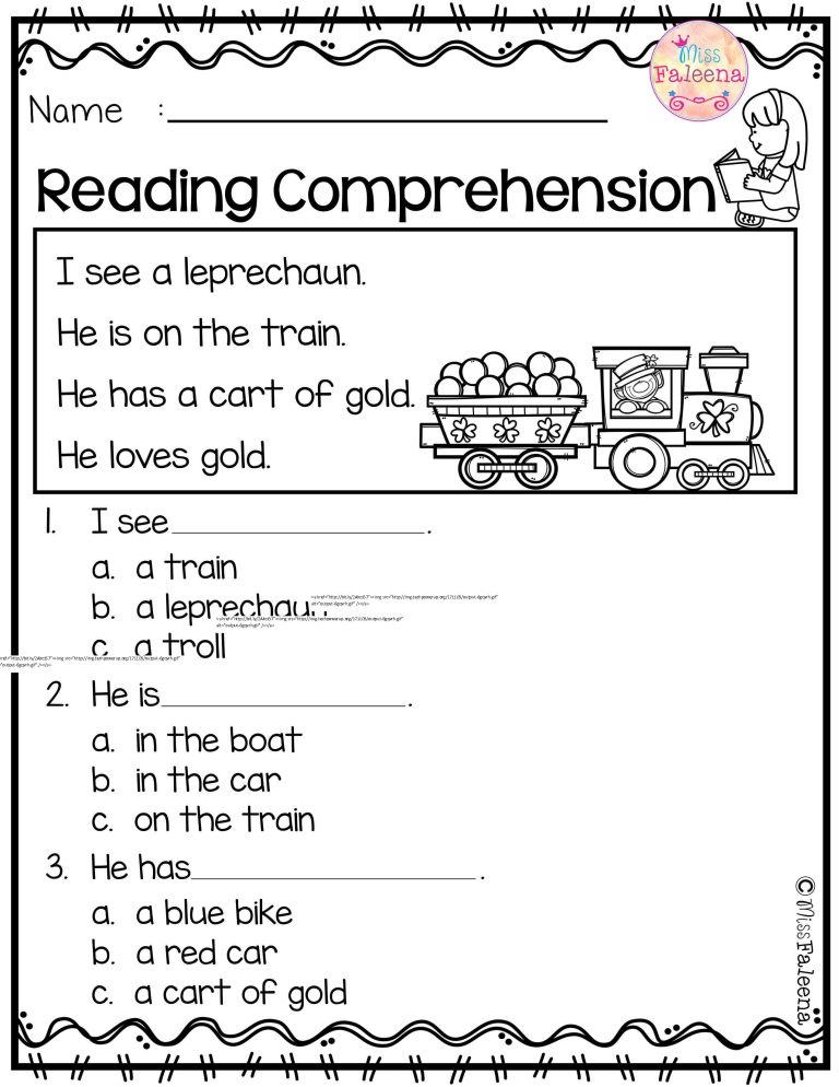 Reading Comprehension Activities For Kindergarten