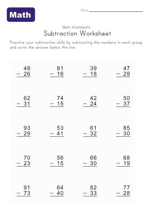 Second Grade Math Worksheets Printable