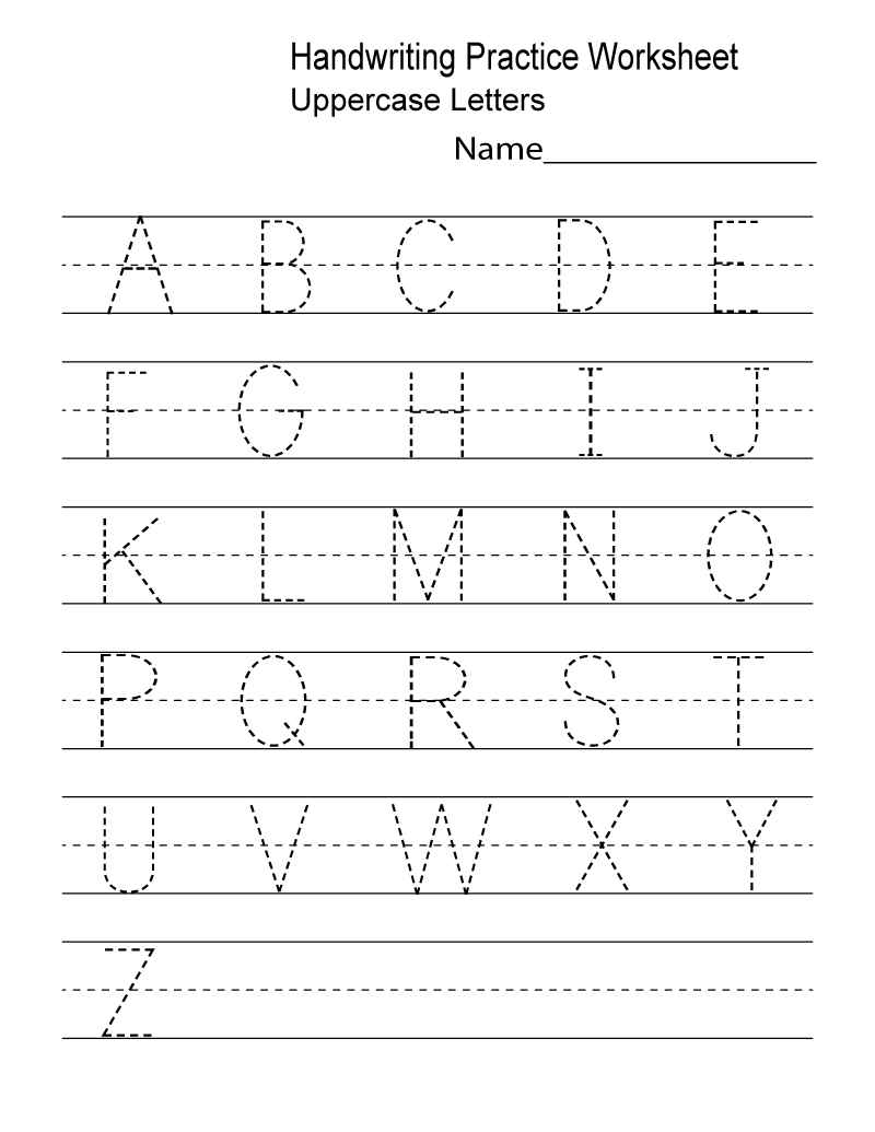 Alphabet Writing Worksheets For Kindergarten Pdf