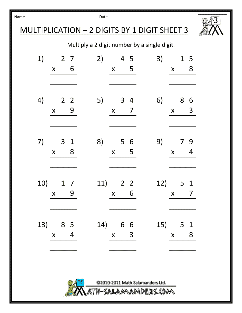 Multiplication Practice Sheets Printable