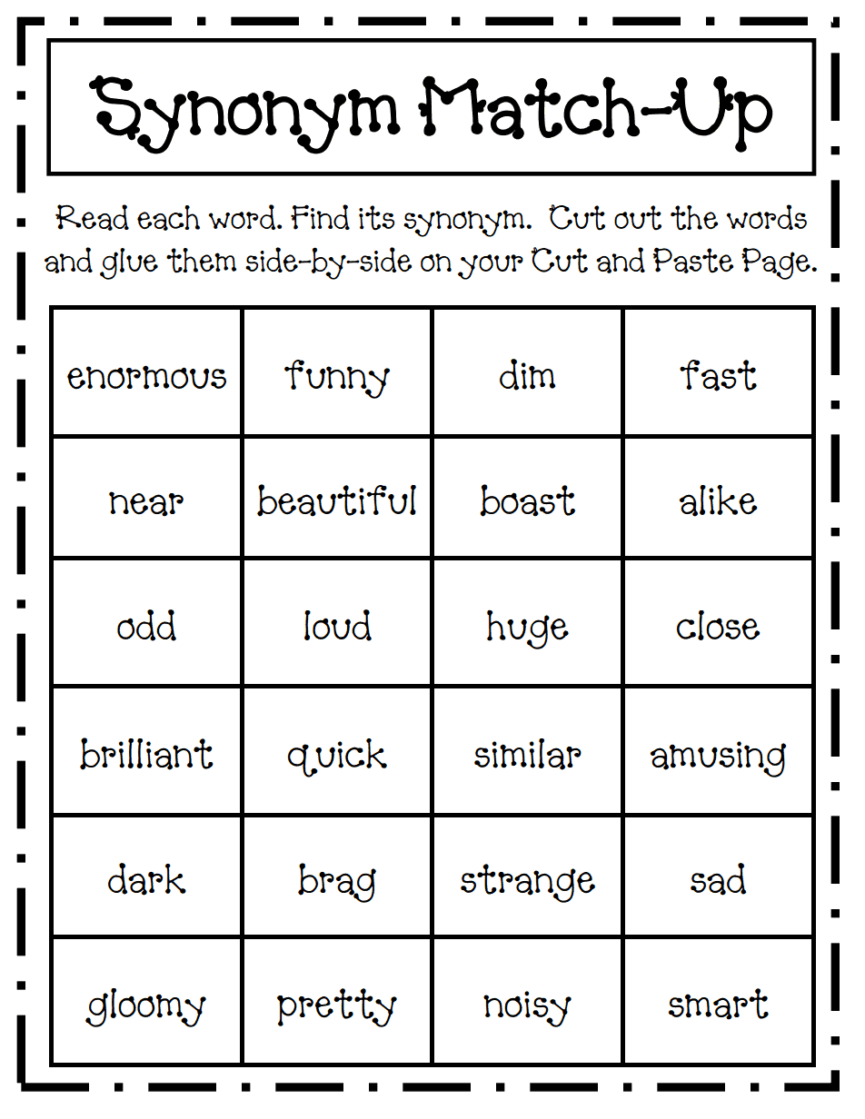 1st Grade Synonyms Worksheet Pdf