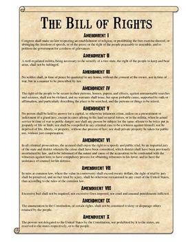 Bill Of Rights Worksheet Answers
