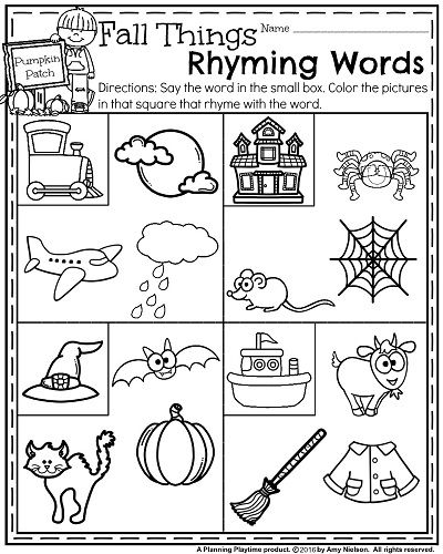 Rhyming Worksheets For Kindergarten