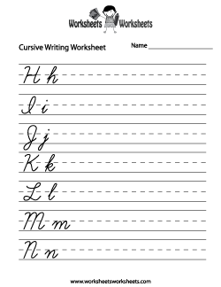 4th Grade Cursive Handwriting Worksheets
