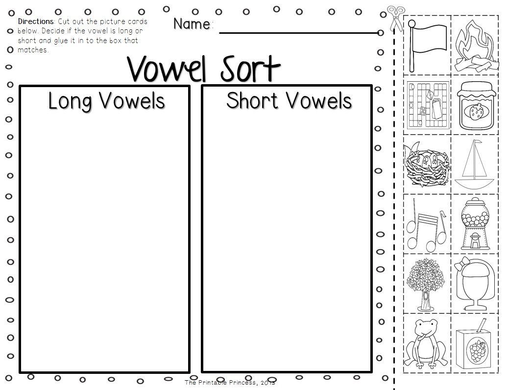 Long Vowel Worksheets Kindergarten