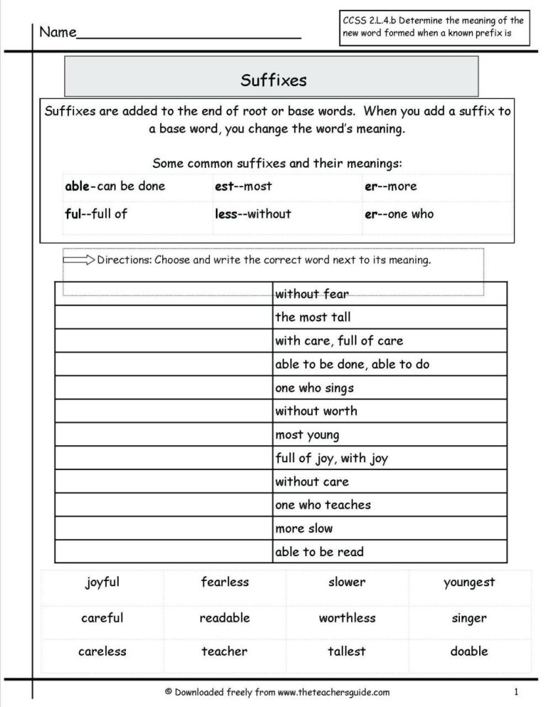Prefixes Worksheets 3rd Grade