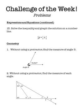 6th Grader 6th Class Maths Problems
