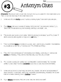 4th Grade Context Clues Worksheets Pdf