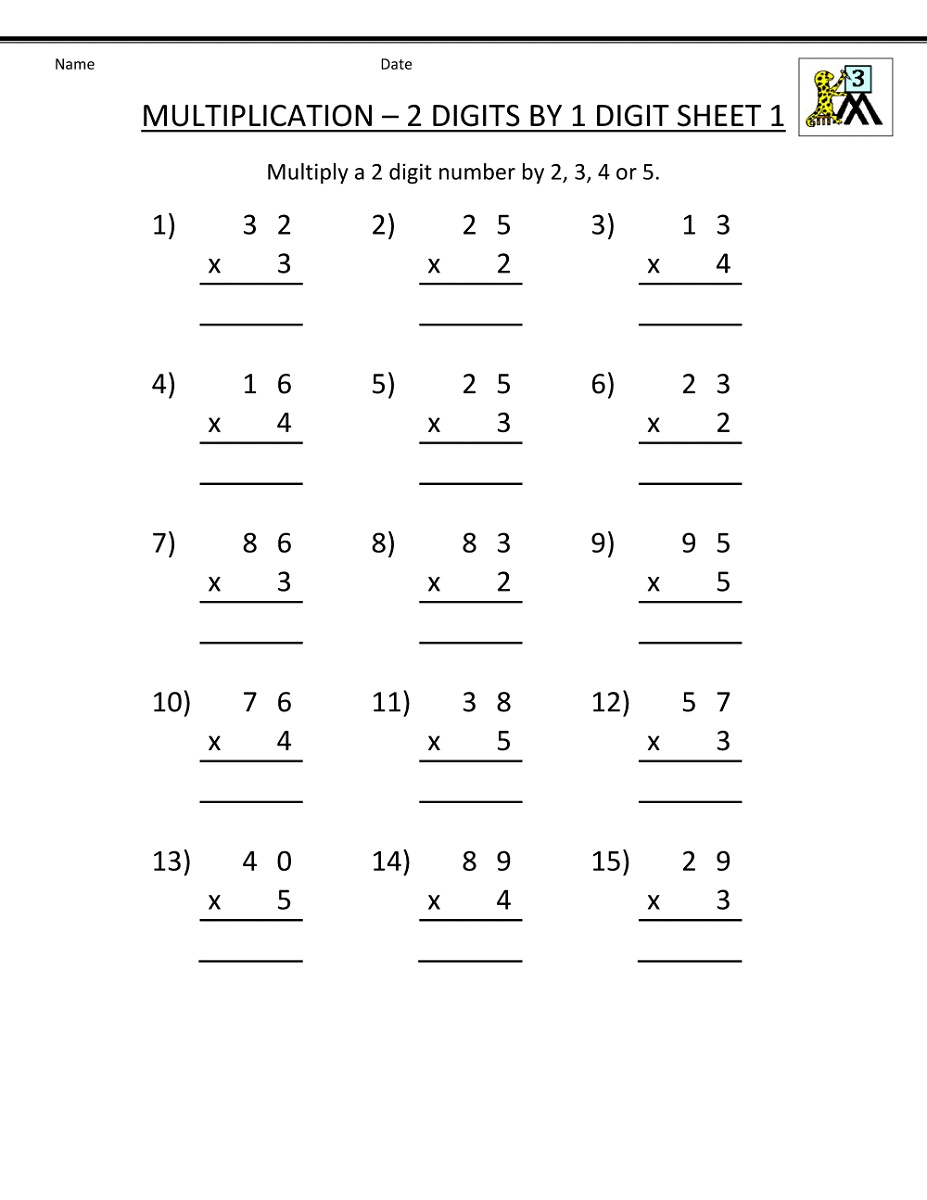 Maths Worksheet For Class 3 Addition