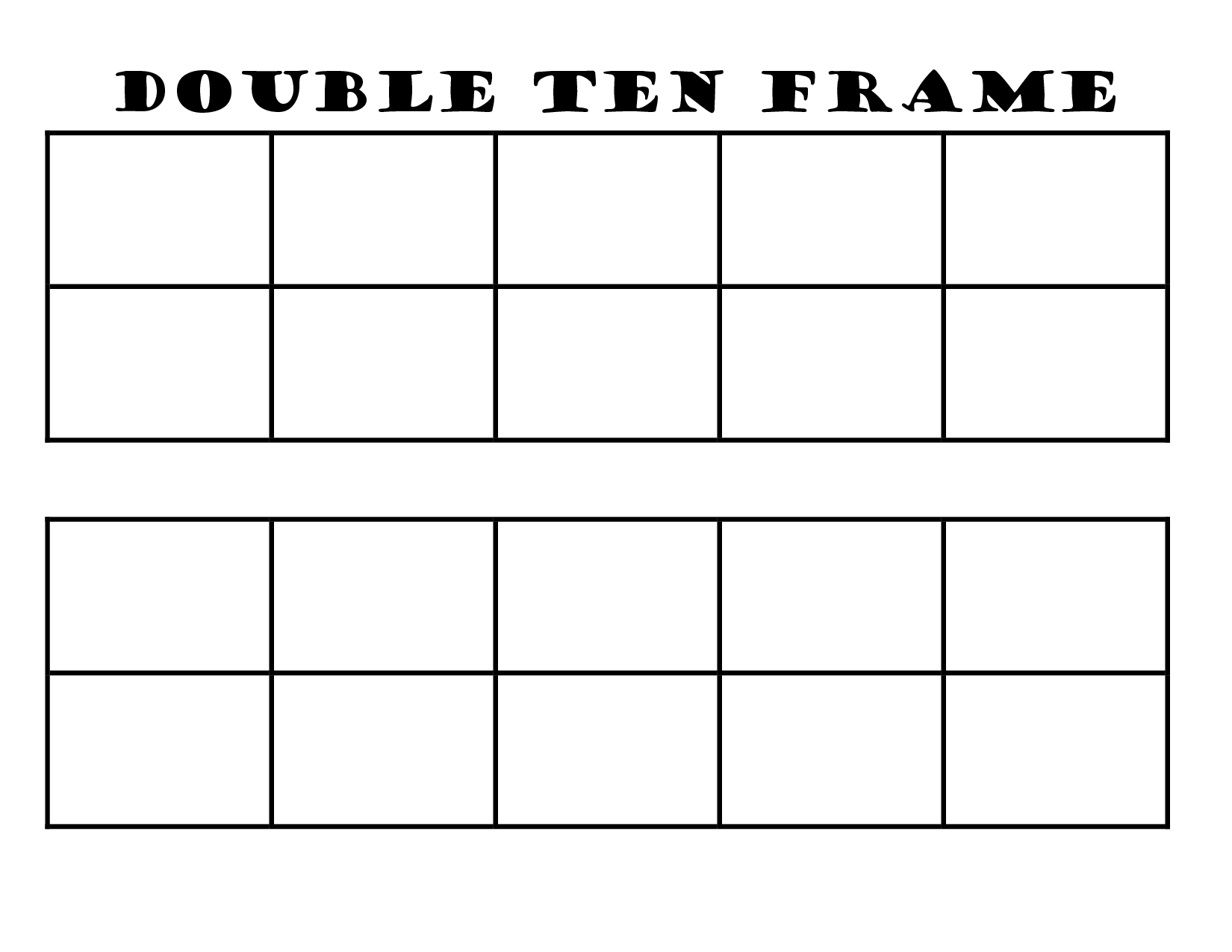 Double Ten Frame Printable