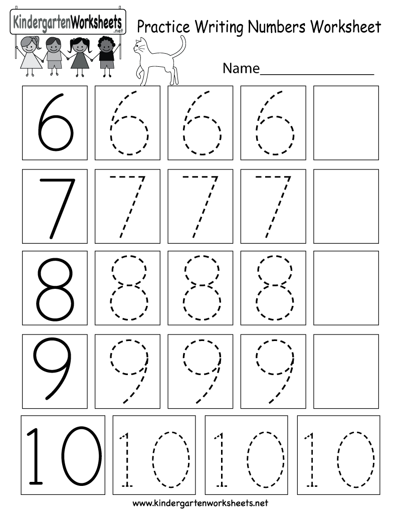Number Worksheets For Kindergarten Printable