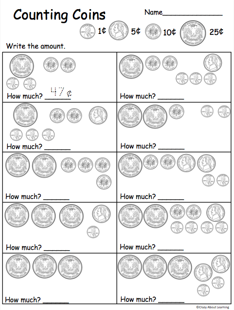 2nd Grade Free Printable Counting Coins Worksheets