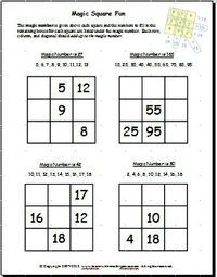 Magic Squares Worksheet 5×5