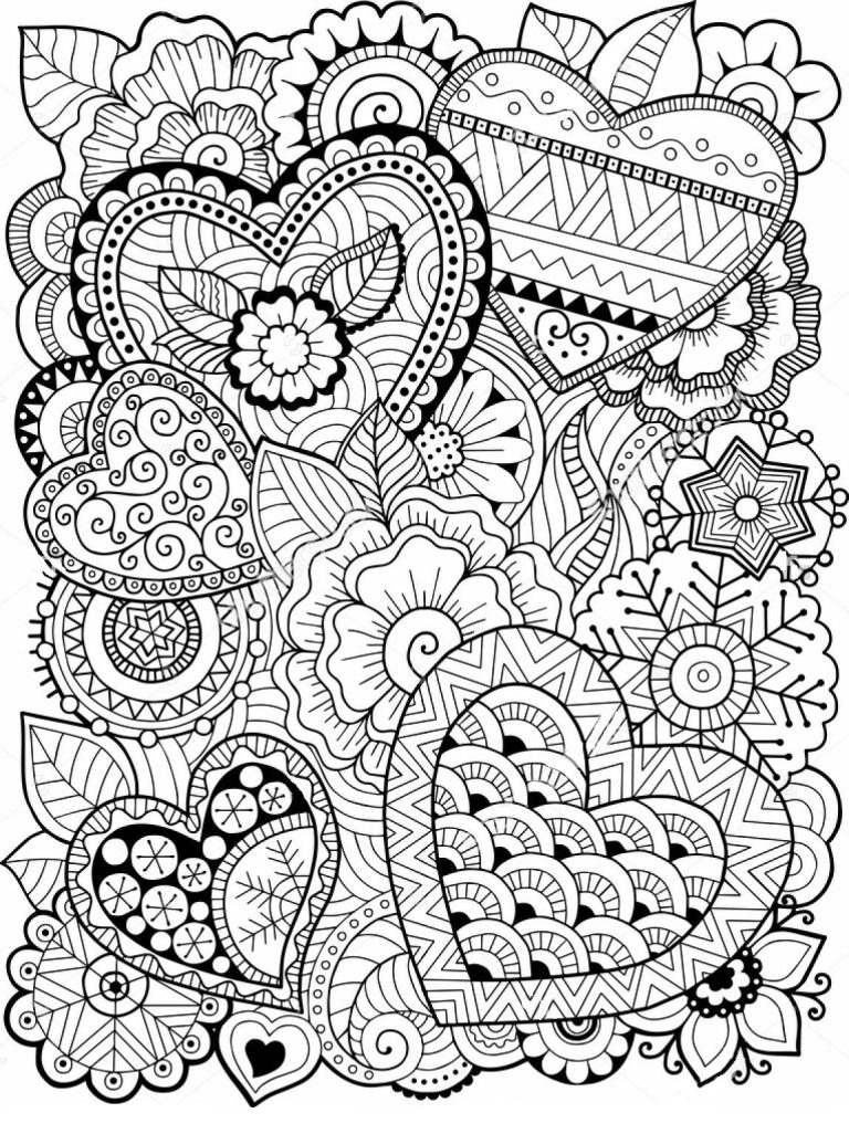 Heart Coloring Sheets For Adults