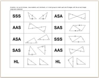 Sss Sas Asa And Aas Congruence Worksheet