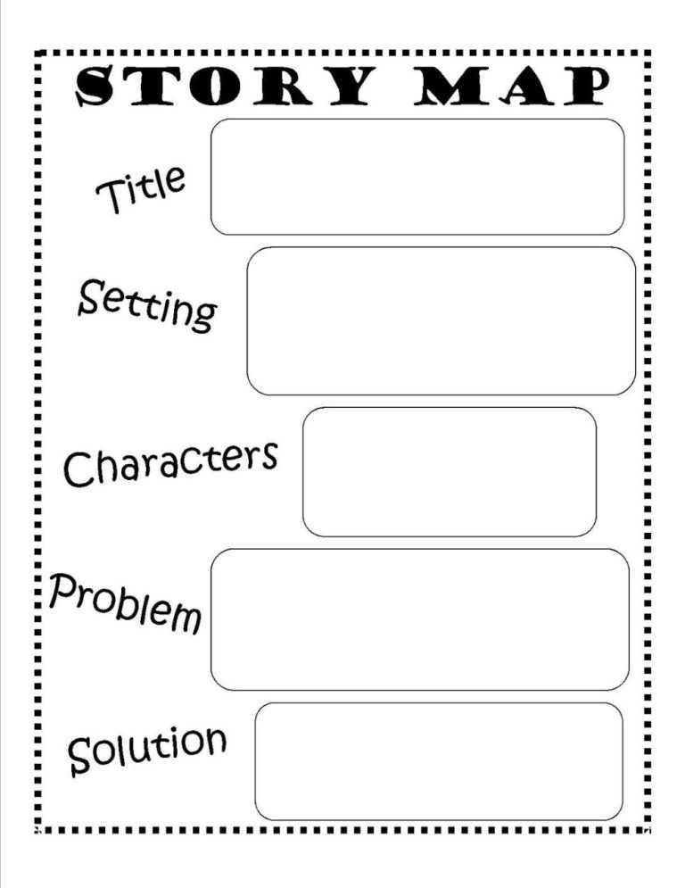 Story Map Worksheet For Grade 1