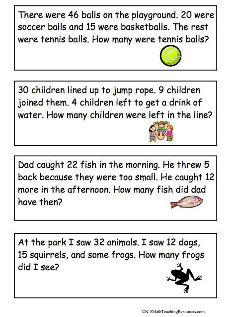 Math Problems For 2nd Graders Worksheets