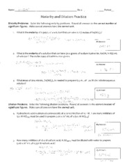 Dilutions Worksheet Answers