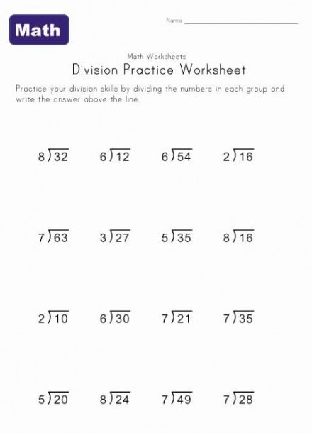 6th Grade Math Worksheets Division